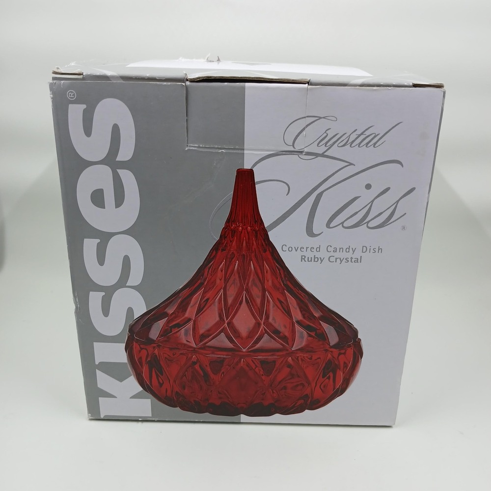 Shannon Crystal Godinger Hershey's Kisses‎ Ruby Red Kiss Covered Candy Dish